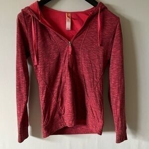 Lucy, hooded sweatshirt, pink, half zipper, size XS